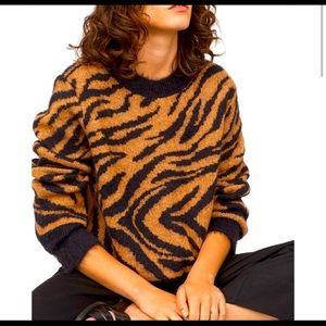 H&M Zebra Sweater Black and Tan